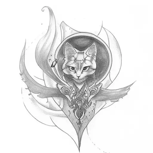 A Delicate Tattoo Sketch In A Gothic Style On The Arm For A Girl Who Practices Black Magic And Tarot