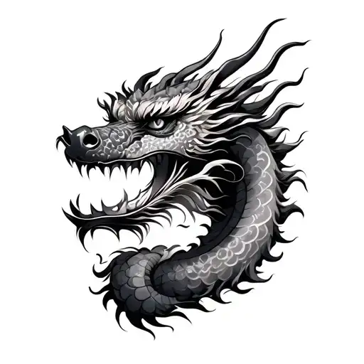 Chinese Dragon Mixed With Sons Face Made