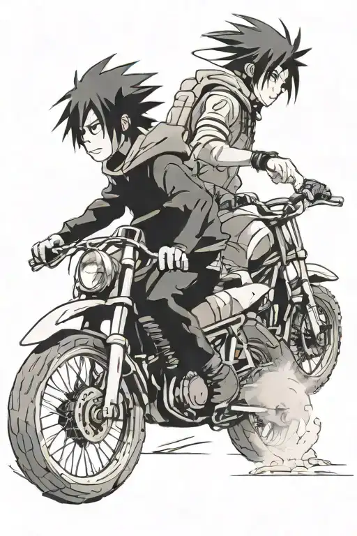 Sasuke And Itachi Watching Riding Dirt Bikes