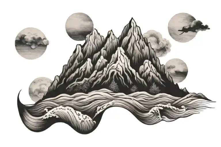 Mountain And Sea Waves
