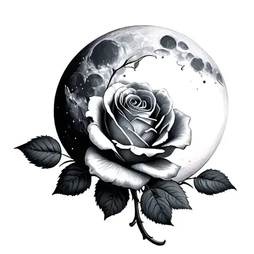Moon And Rose
