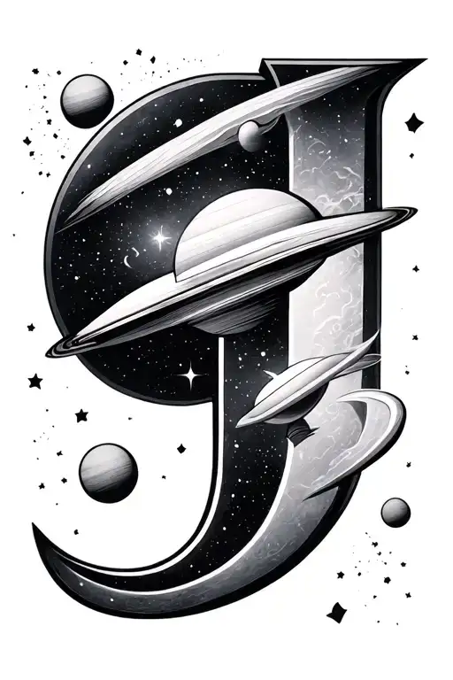 Space And Letter J