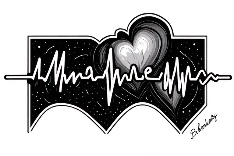 Heartbeat Line With Name In The Middle Of It