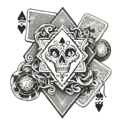 Poker Face Card Tattoo Design