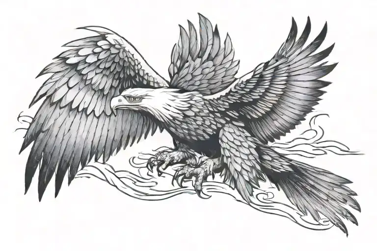 Eagle Coming Out Of Water