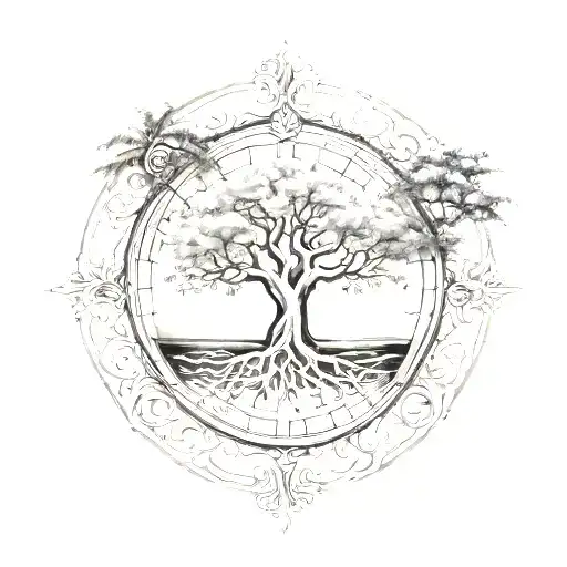 Tree Of Life Compass Rose