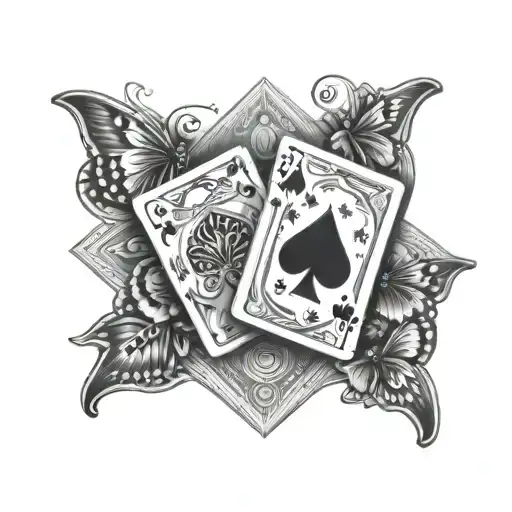 Poker Cards And Butterflies As Aces Poker Card