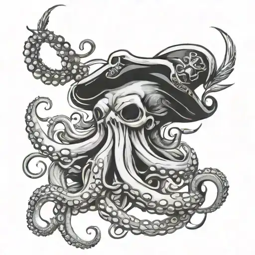 Octopus With Yacht Captain Anchor