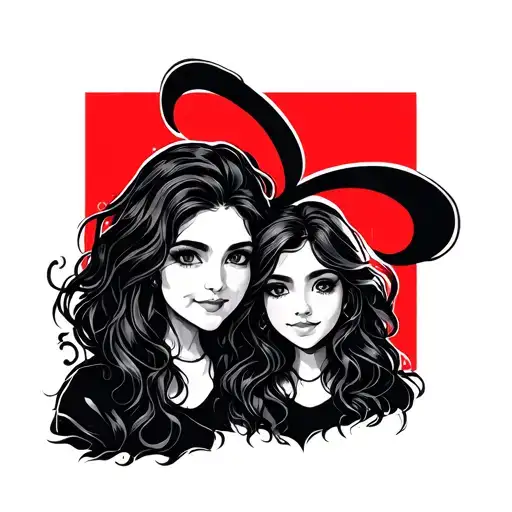 Family With Red Ink And Black Border