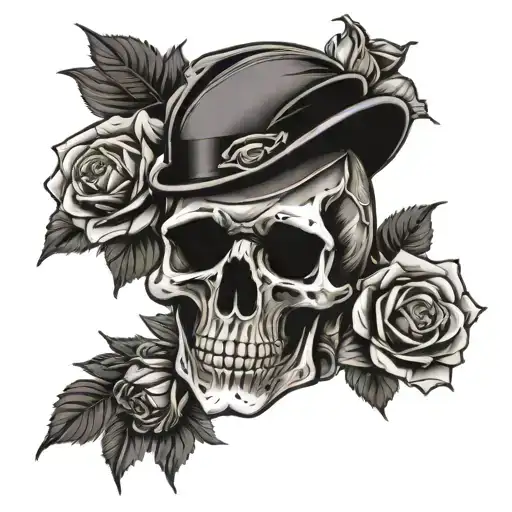 Skull And Roses Dark For Cover