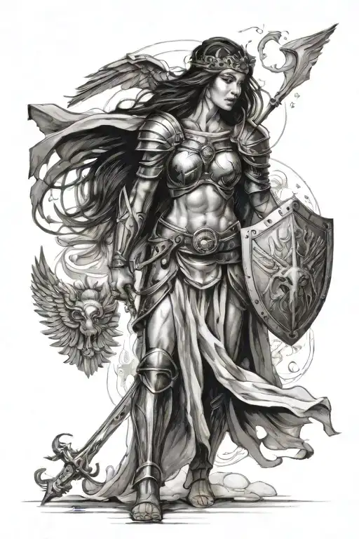 Deborah From The Bible With Armor Being Led By The Holy Spirit
