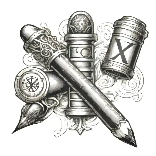 Roman Numeral Of Two Dates With Bullet Casing Smoking