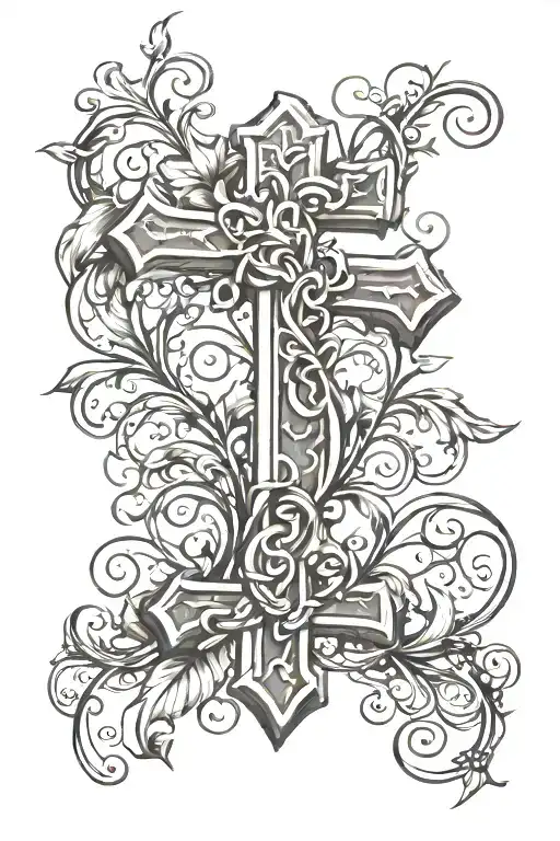 Cross With Vine Wrapping