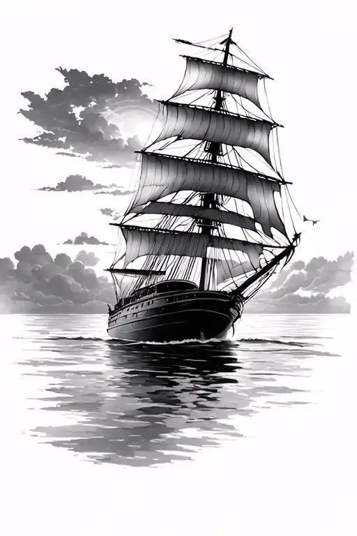 Sunset Sailing Ship Sailing