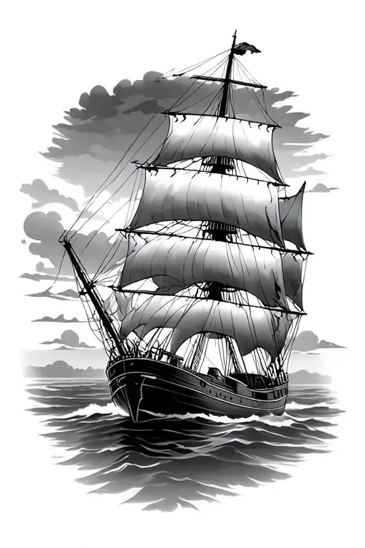 Sunset Sailing Ship Sailing