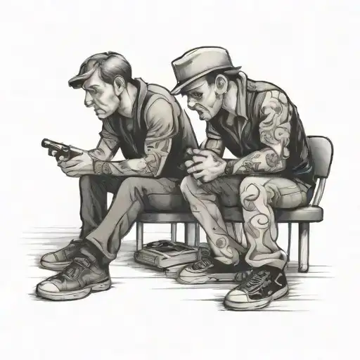 Father And Son Watching A Rock N Roll Concert Among The Audience