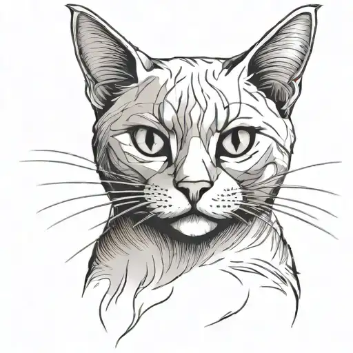 Outlined Cat Sitting