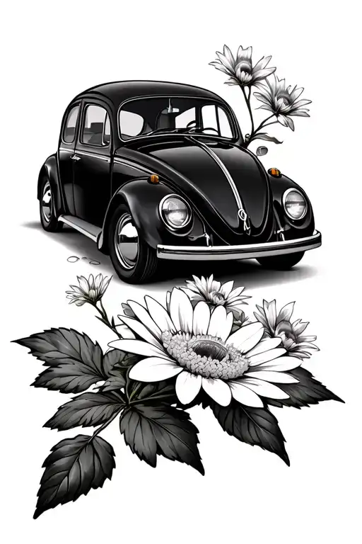 Vw Beetle Hay Bale Mountain Edelweiss