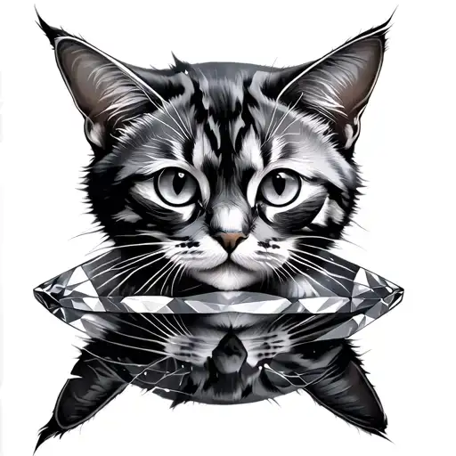 The Cat That Looks In The Diamond And Sees Its Reflection