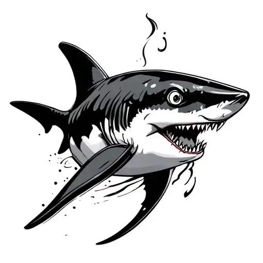 Wavy Lines With A Danty Shark Imbedded