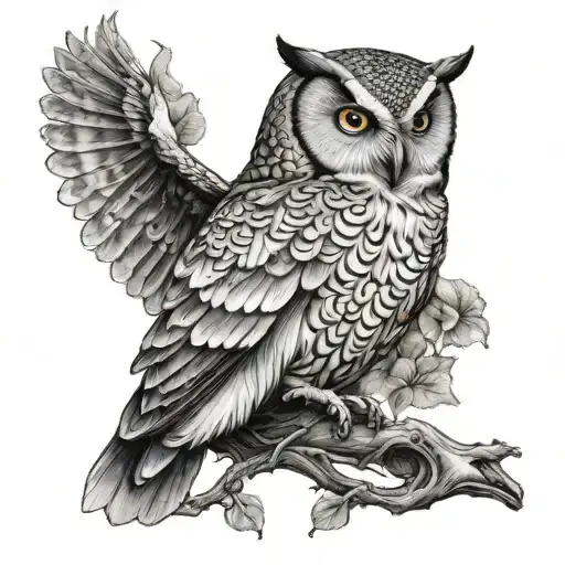 Owl Perched Ontop With Highly Realistic