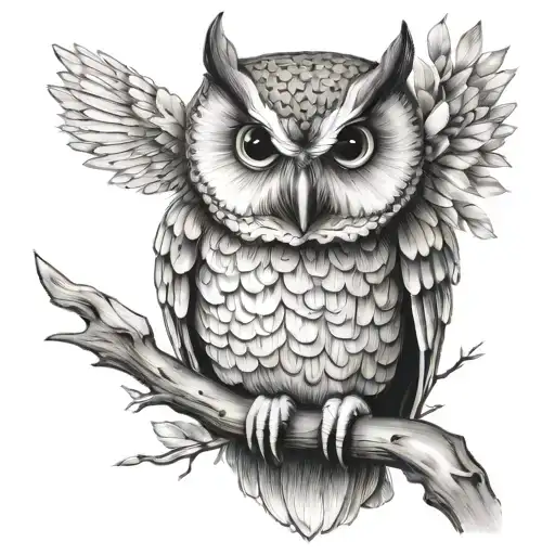 Owl Perched Ontop With Highly Realistic