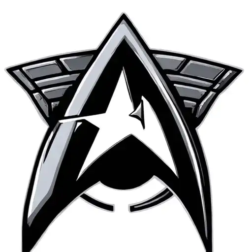 Black And White Star Trek Next Generation Starfleet Badge