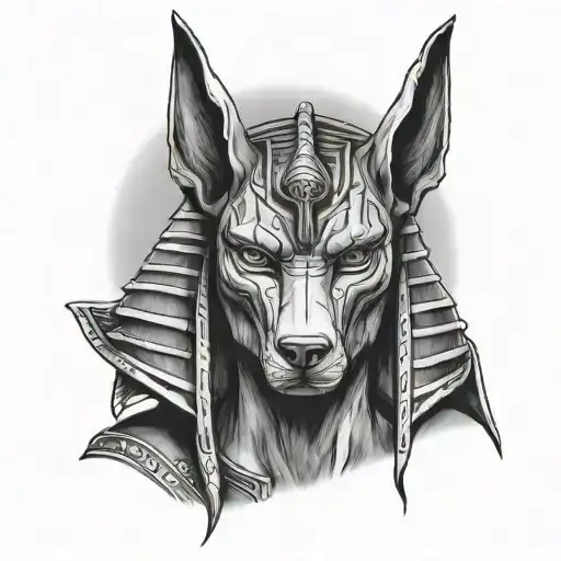 Anubis Portrait With Half