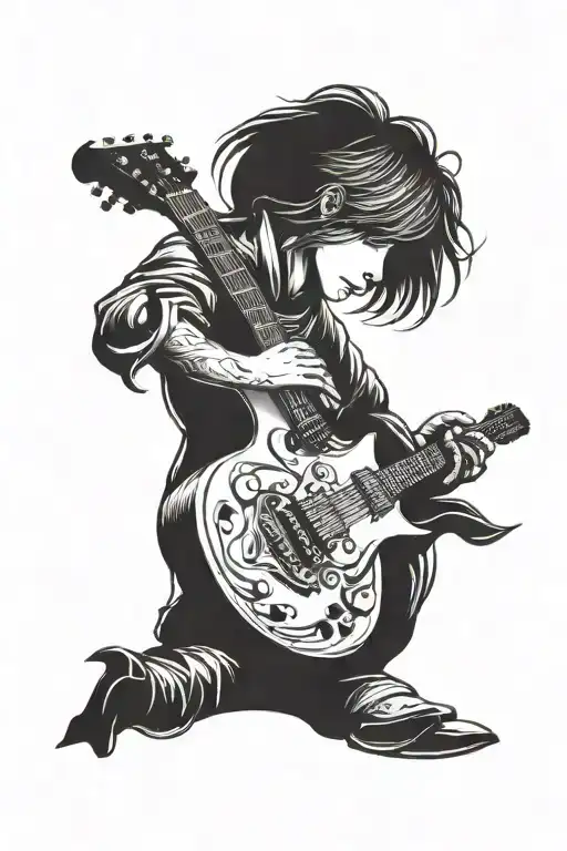 Silhouette Holding Guitar