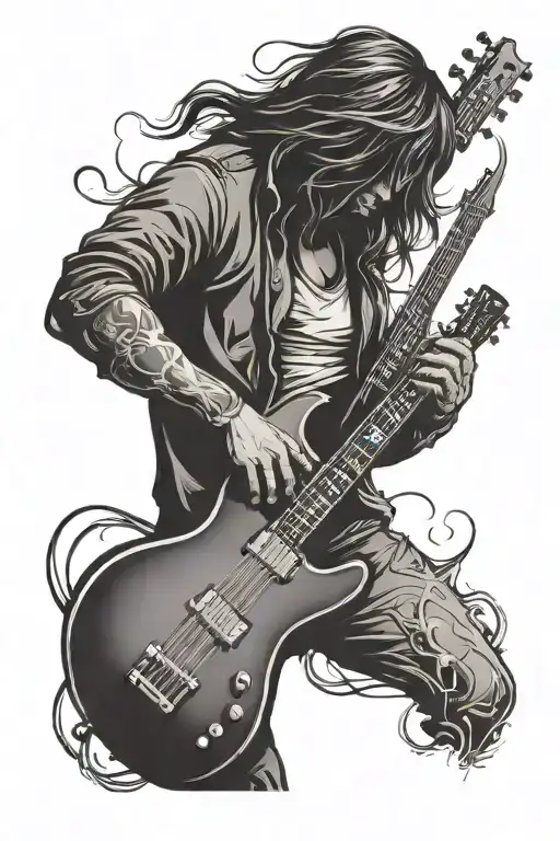 Silhouette Holding Guitar