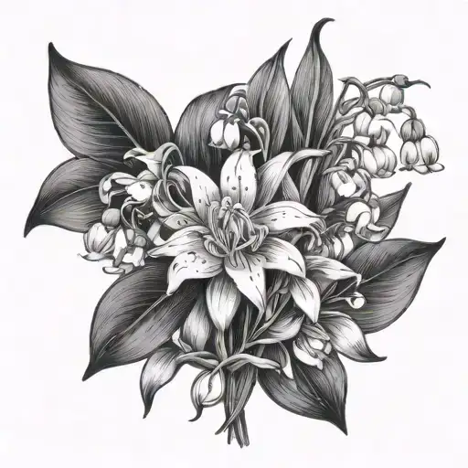 Lily O F The Valley Bouquet Fine Line