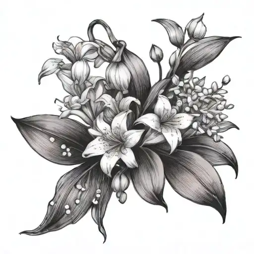 Lily O F The Valley Bouquet Fine Line