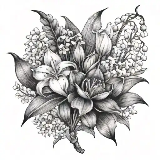 Lily O F The Valley Bouquet Fine Line