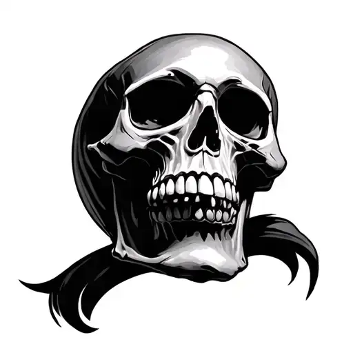 Realistic Skull Whit Smile