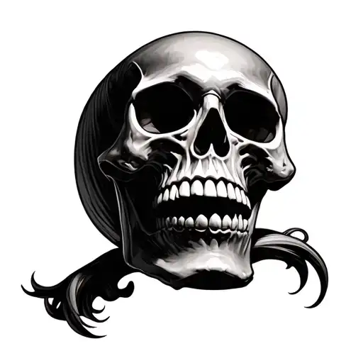 Realistic Skull Whit Smile