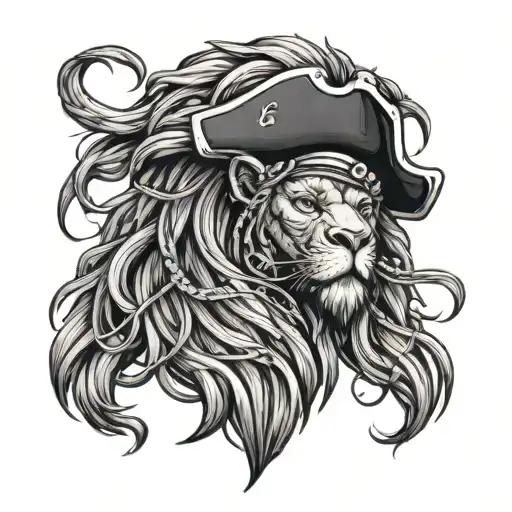 Dark Lion Pirate With A Dreadlock