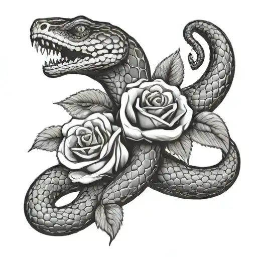 Snake With Roses