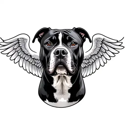 Pitbull With Angel Wings