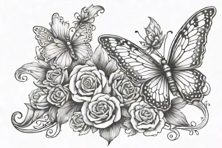 The Name Lynn Marie With Angel Wings A Butterfly And A Flower