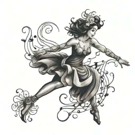 Music And Dance Inspired Tattoo Design