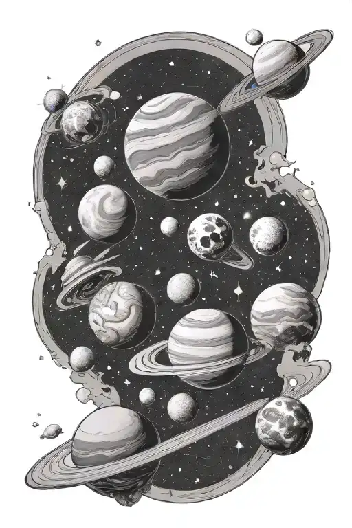 Outer Space With Planets