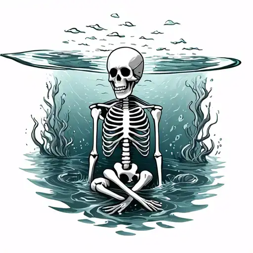 Drowning Skeleton Underwater