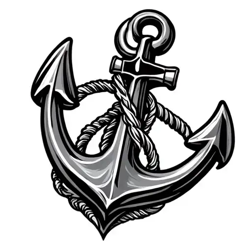 Anchor With Compass Rose
