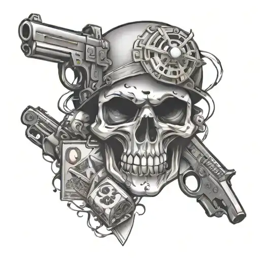 Skull Dice Money Gun