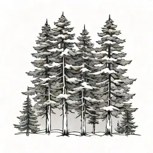 Simple Pine Trees No Background