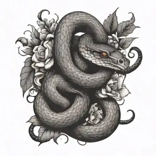 Snake With Flowers