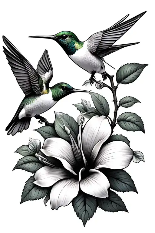 3 Hummingbird Flower On A Vine