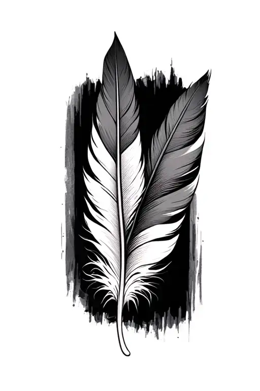 Feather Tattoo On Finger And Hand