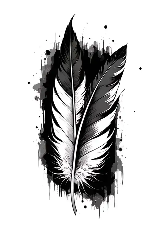 Feather Tattoo On Finger And Hand