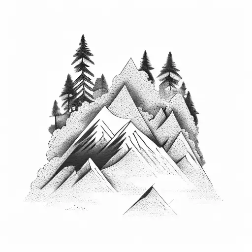 Mountain Scene With Letters